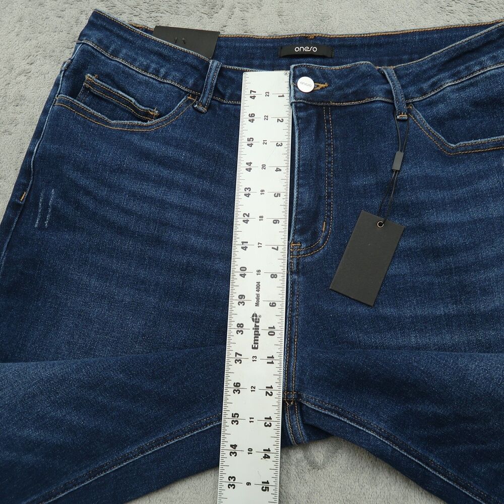 ONESO Jeans Women's Size 20W Mid-Rise Wide-Leg Denim 31.5" Inseam Distressed NWT - Picture 7 of 16